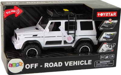 Makina lodër Leantoys Car 1:14, me dritë edhe zë, e bardhë