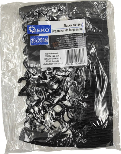 Rrjetë bagazhi me Velcro, 30x25cm, e zezë