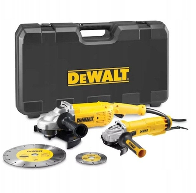 Set mulli këndi DeWalt DWE492SDT QS, 2200W 230mm, 1010W 125mm, i verdhë