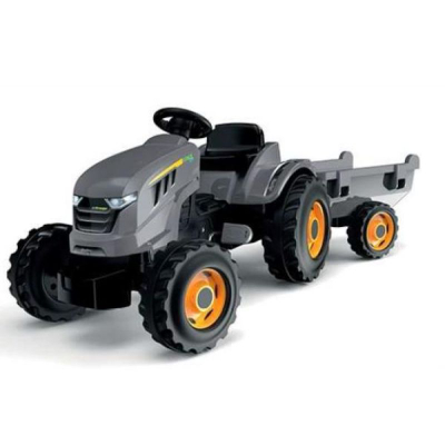 Traktor lodër Smoby Stronger XXL me pedale, me rimorkjo, gri