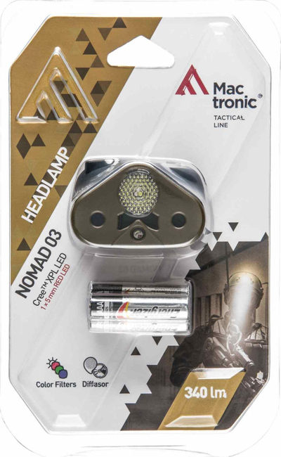 Фенер за глава Mactronic Nomad 03, LED Cree XPL, RGB, црна