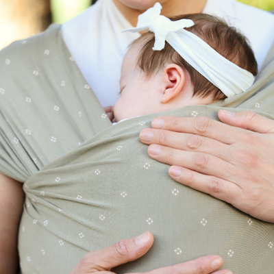 Marama mbajtëse Ergobaby Aura, material elastik, Tencel Lyocell, jeshile