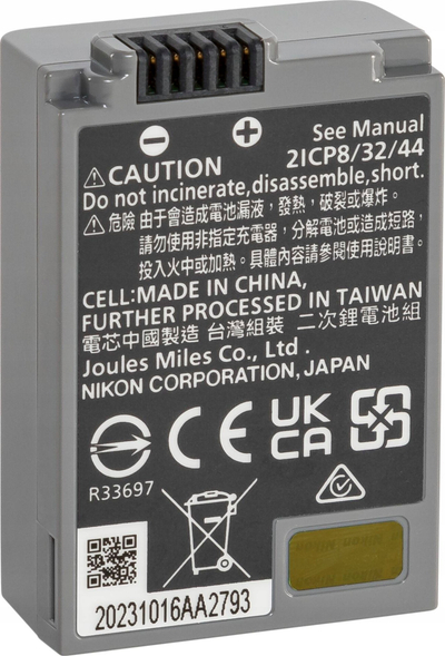 Bateri për aparat Nikon EN-EL25a, 1250mAh, për Nikon Z 30 Z 50 Z fc