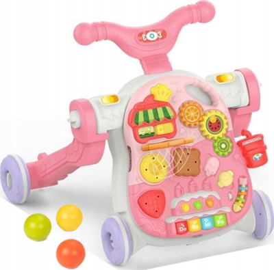 Edukator ecje Woopie Baby 5 në 1, multifunksional, me panel muzikor, rozë