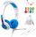 Kufje BuddyPhones School+, të kaltra/bardha