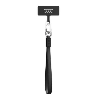 Rrip dore telefoni Audi Universal Phone Lanyard, lëkurë eco, 28 cm, i zi