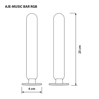 Llambë LED muzikore Activejet AJE-MUSIC BAR, RGB, me Bluetooth, e zezë