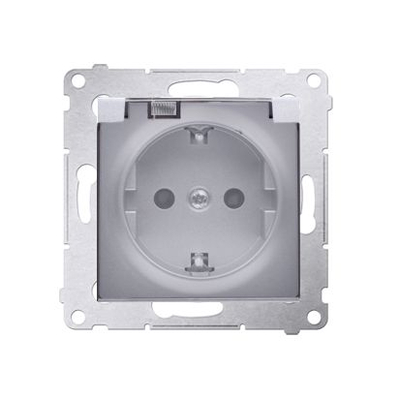 Prizë murale Kontakt-Simon Simon 54 DGSZ1BZ.01/43A, SCHUKO 16A 250V, IP44, argjend matte