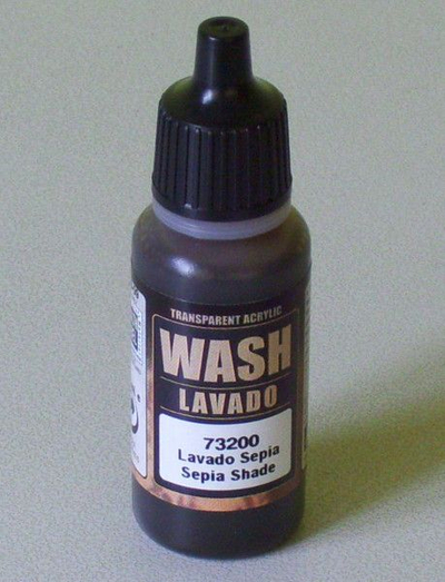 Bojë akrilike Vallejo Game Color 73200 Sepia Wash, 17ml, kafe e errët