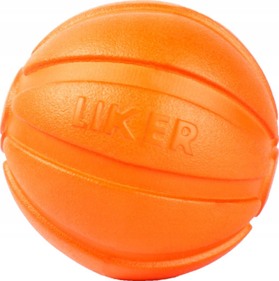 Top lodër për qen LIKER Ball 9 cm, prej gome, portokalli