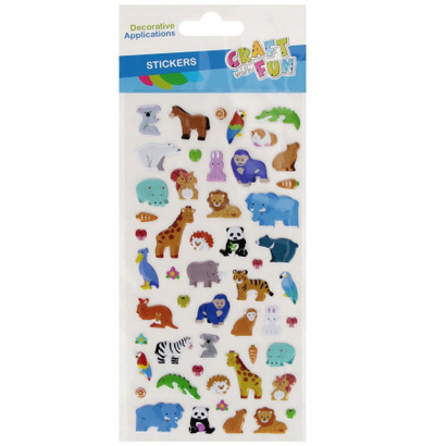Stikera dekorativë CRAFT WITH FUN Puffy Animal 545813, efekt 3D, shumëngjyrësh