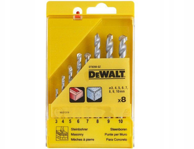 Set shpuesesh betoni Dewalt DT9288-QZ, 8 copë, çelik karburi