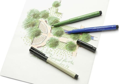 Set stilolapsa vizatimi Faber Castell Pitt, 4 copë, e zezë