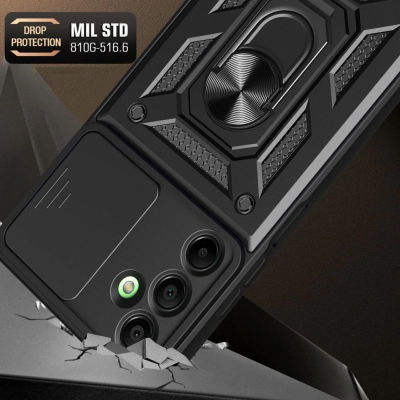 Заштитна маска Tech-Protect Camshield Pro за Galaxy A26 5G, со слајдер за камера, со 360° прстен, црна