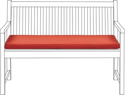 Jastëk për bankë kopshti VIVARA, 112 x 54 cm, i kuq i errët
