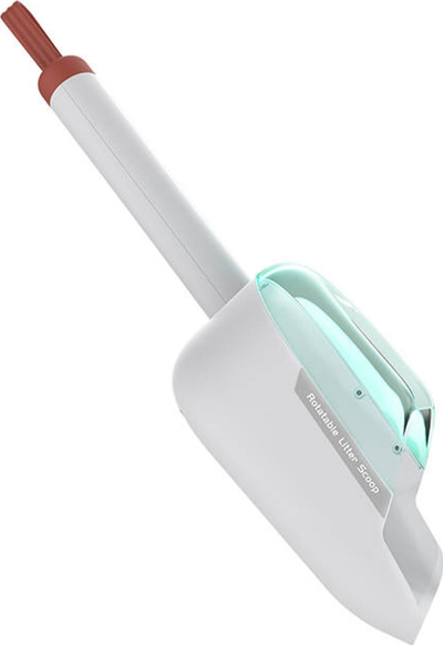 Lopatë pastrimi për mace Rotatable Litter Scoop, ergonomike, plastike, gri