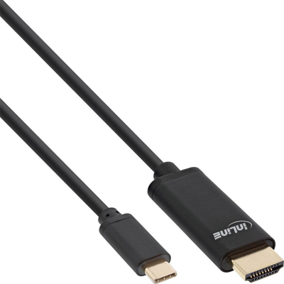 Kabllo USB C në HDMI InLine 64111, 1 m, 4K 60 Hz, e zezë