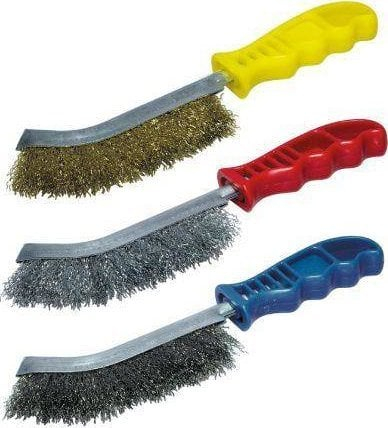 Set furça metalike dore Wolfcraft 2138000, 3 copa, për pastrim