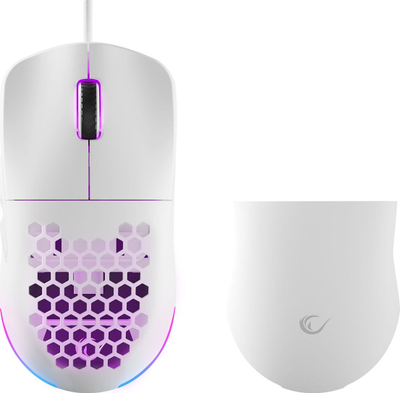 Maus gaming Rampage Blink 825F, USB, 12800 DPI, RGB, i bardhë