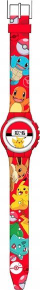 Orë dixhitale për kalamaj Pokemon X07830, me ekran dixhital, rrip plastik, e kuqe me shumë ngjyra
