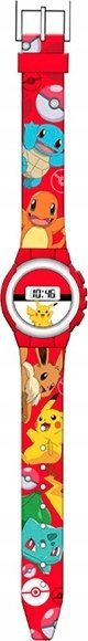Orë dixhitale për kalamaj Pokemon X07830, me ekran dixhital, rrip plastik, e kuqe me shumë ngjyra