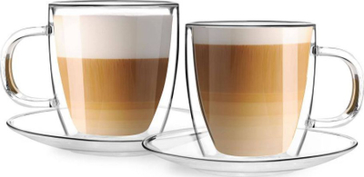 Komplet 2 gotash termike Vialli Design Amo, me spodhza, muri i dyfishtë, 250ml