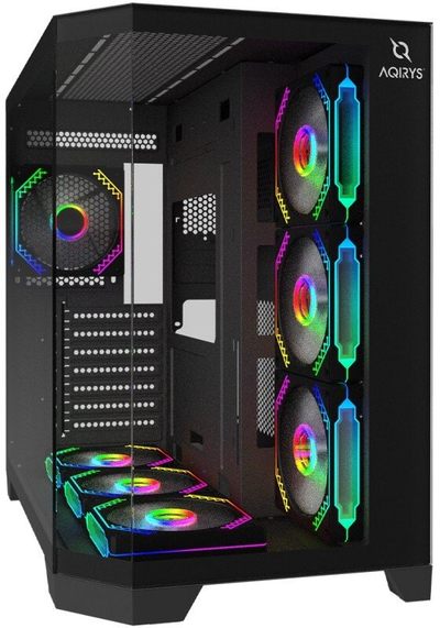 Kase kompjuteri Titan Midi Tower, ATX, ARGB, xham i temperuar, e zezë