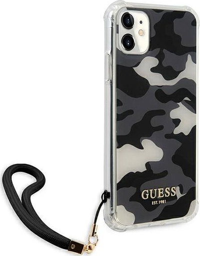 Mbrojtëse telefoni Guess GUHCN61KSARBK, për iPhone 11 6.1", kamuflazh, e zezë