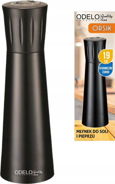 Mulli për kripë edhe piper Odelo Minea, 2 në 1, 18 cm, inox argjendtë