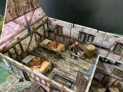 Set terreni për tavolinë Battle Systems Modular Fantasy Scenery Tavern, me disa kate, për miniatura 28mm, shumëngjyrësh