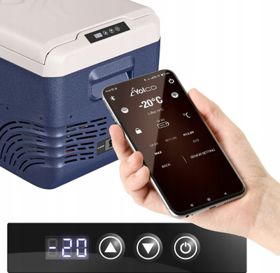 Frigorifer portativ me kompresor Yolco NX30, 28L, 12V 24V 230V, bardh e kaltër
