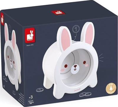 Kuti kursimi druri Janod Piggy Bank Lepurush, transparente, rozë