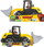 Eskavator lodër Lena Truxx2 Vehicle Loader, me rrota gome, me shofer, verdh e zi
