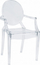 Set karrigesh OSKAR Busan Chair, polikarbonat transparent, 4 copë