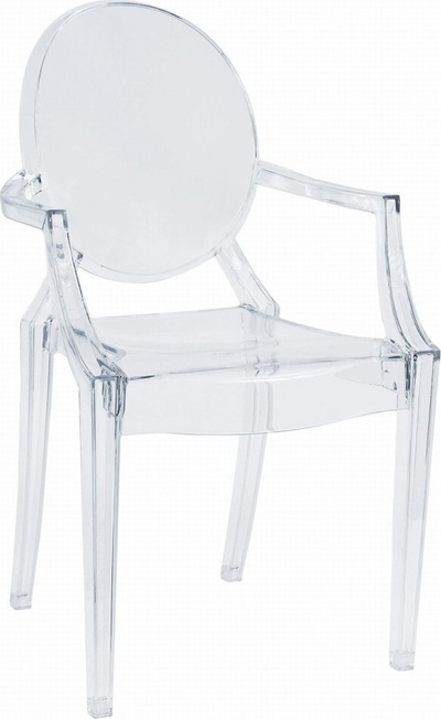 Set karrigesh OSKAR Busan Chair, polikarbonat transparent, 4 copë