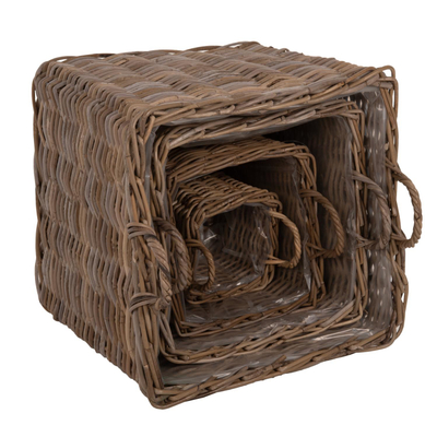 Set koshash dekorative Kater 4-pjesësh 52x52x50-57Hcm (HM9657), gri