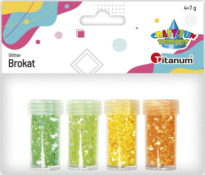 Set brokatësh Titanium Craft Fun Series, 4x7g, 4 ngjyra, shumëngjyrësh