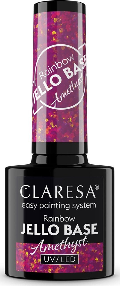 Bazë manikyri Claresa Rainbow Jello Base Amethyst, semi-permanente, 5ml, e zezë