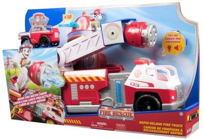 Set lodrash Paw Patrol Rapid Reload Truck, kamion zjarrfikës me drita dhe zë, për fëmijë 3+