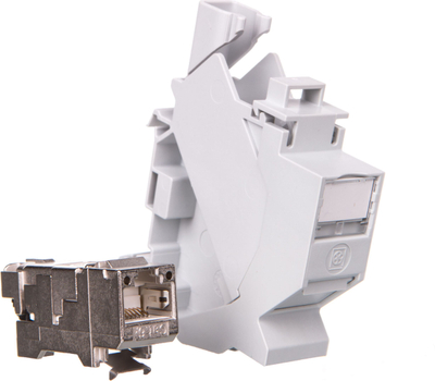 Adapter RJ45 LAPP EPIC DATA HS RJ45 F 10G B, Cat.6A, për shina DIN TH35, i zi