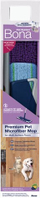Set pastrimi Bona PET Premium Flat Mop, shkop teleskopik, 2 shirita mikrofibre, blu