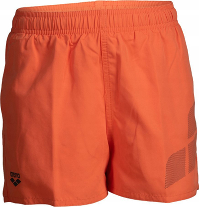 Shorce plazhi për çuna Arena Beach Short Logo R, poliester i ricikluar, tharje e shpejtë, portokalli