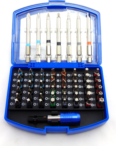 Set bitash GEKO CRV 56 copë, çelik CrV, me mbajtës magnetik