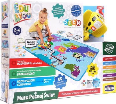 Tapet edukativ Chicco Play and Code Discover the World, 5 mënyra loje, me bateri