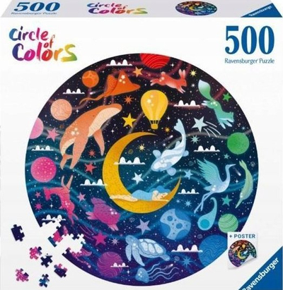 Puzzle Ravensburger Color Palette Dreams, 500 copa, rreth, me ngjyra plot