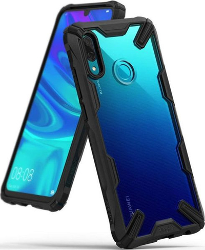 Këllëf telefoni Ringke Fusion X për Huawei P Smart 2019, material TPU dhe polikarbonat, antishok, ngjyrë e zezë