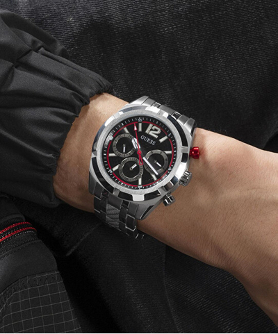 Orë për meshkuj Guess Resistance GW0714G1, e argjendtë
