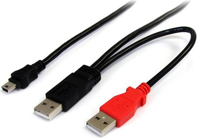 Kabllo USB Y StarTech.com, 1.8m, USB A në Mini USB B, e zezë