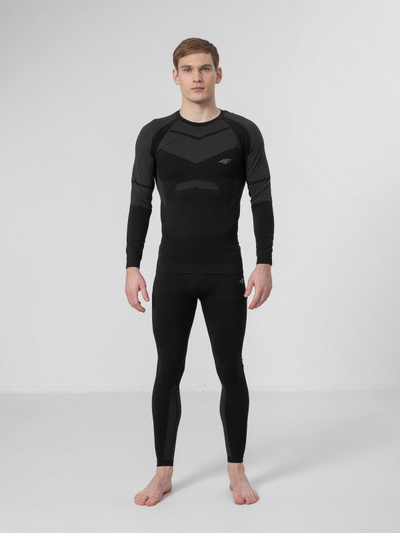 Leggins termo 4F H4Z22 BIMB030D, Slim Fit, për burra, të zinj