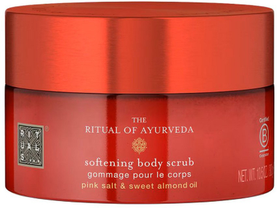 Scrub trupi Rituals The Ritual of Ayurveda, kripë rozë Himalaje, vaj bajame të ëmbël, 300g